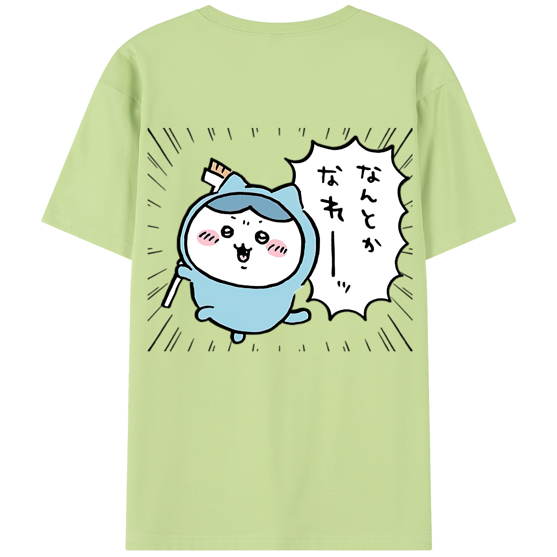 （画像用） ちいかわ ハチワレ Chii-kawa hachiware 綿100％半袖Tシャツ（背面プリント）